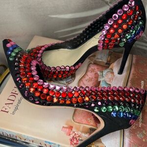 Multicolor Embellished Women's Heels